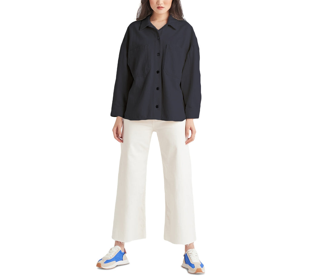 Black Tape Women's Cotton Shacket - Two Pocket Design