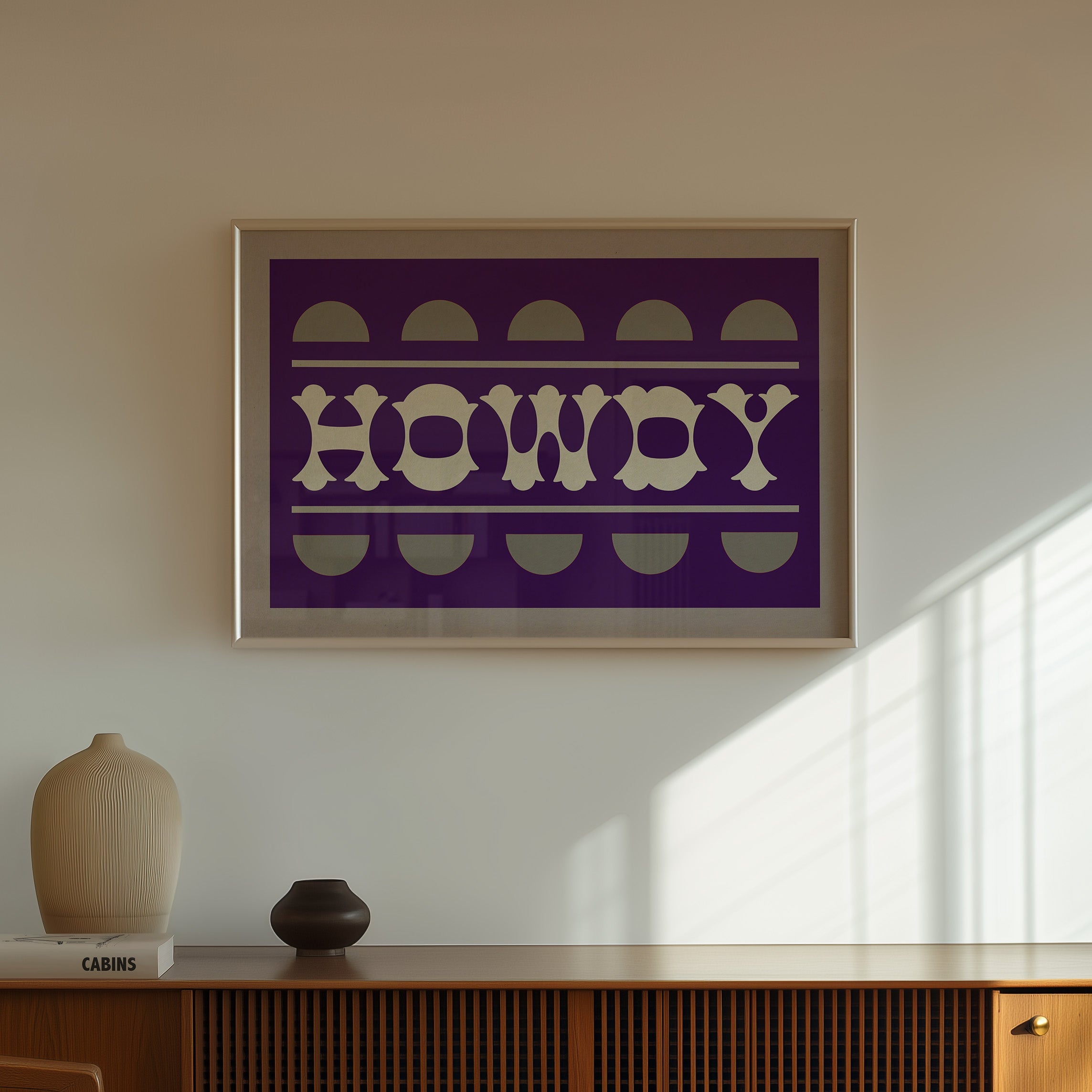 Purple and Silver Howdy Home Decor Art Print
