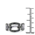 0.36 Carat Genuine Blue Diamond .925 Sterling Silver Ring