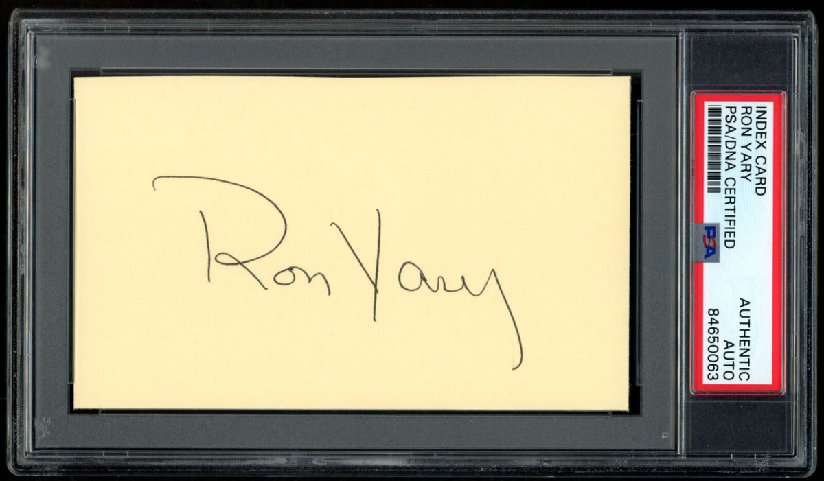 Ron Yary HOF Autographed 3x5 Index Card Minnesota Vikings PSA/DNA