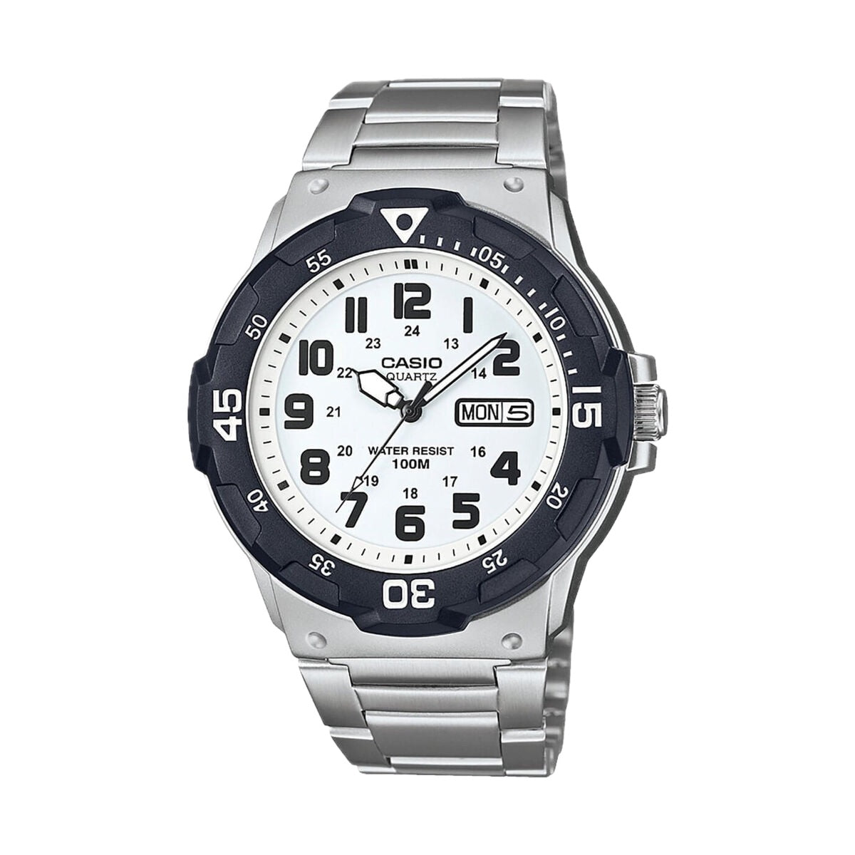 Casio Men's Stainless Steel Water-Resistant Analog Watch with White Dial - MRW-200HD-7B