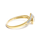 10K Yellow Gold Diamond Accent Filigree Heart Promise Ring (I-J Color, I3 Clarity)- Size 7