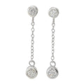 Diamond Treasures Sterling Silver 0.24ctw Bezel Set Diamond Drop Earrings
