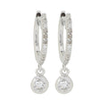 Diamond Treasures 0.34ctw Bezel Set Diamond Charm Huggie Hoop Earrings