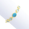 Elemental Gems 18K Gold Plated Opaque & Faceted Gemstone Bolo Bracelet