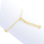 Elemental Gems 18K Gold Plated Opaque & Faceted Gemstone Bolo Bracelet