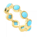 Elemental Gems 18K Gold Plated Choice of Gemstone Eternity Band Ring