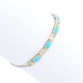 Elemental Gems Sleeping Beauty Turquoise & White Topaz Bolo Bracelet