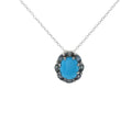 Elemental Gems Sleeping Beauty Turquoise & Montana Sapphire Pendant w/ Chain