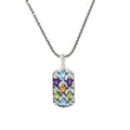 Artisan Silver by Samuel B. 4.29ctw Multi Gem Dog Tag Pendant w/ Chain