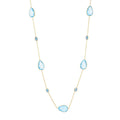 18K Gold Plated 39.10ctw Sky Blue & London Blue Topaz Station Necklace