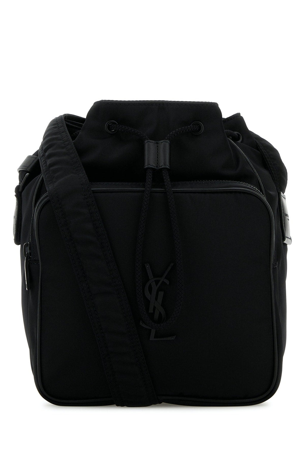 Saint Laurent Men Black Nylon Bucket Bag