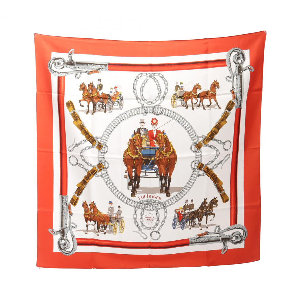 Hermès Carré 90 · Equipages · Silk Scarf