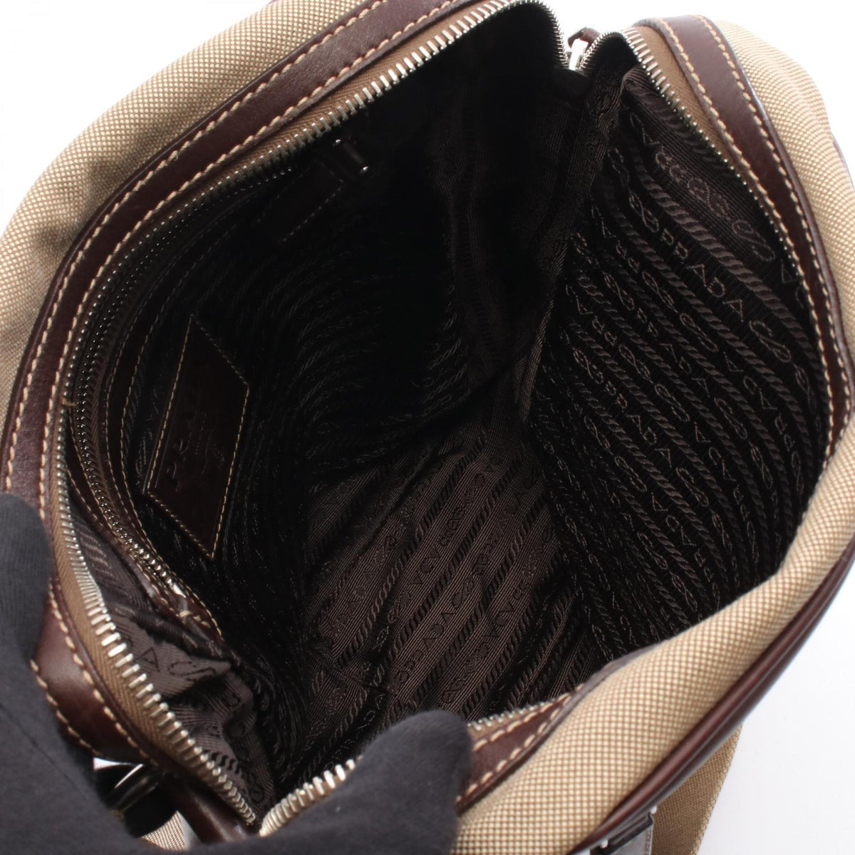 Prada Logo Jacquard · Canvas Leather