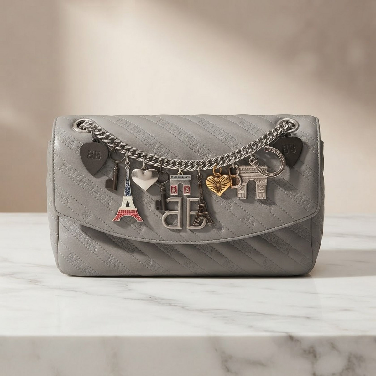 Balenciaga BB Round · Chain Shoulder · Leather