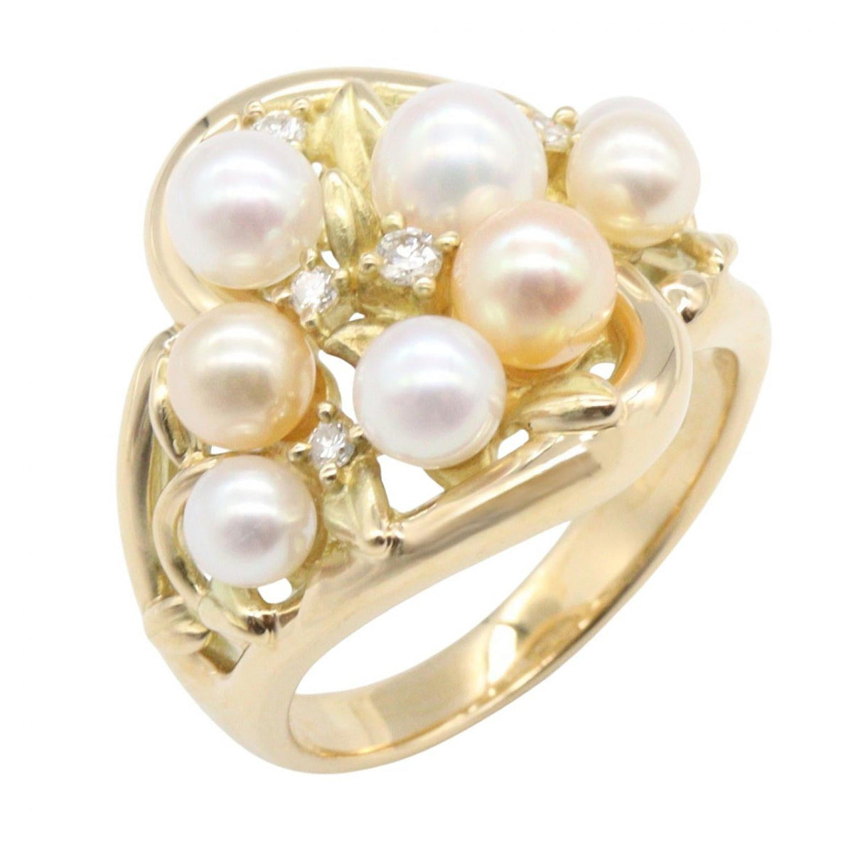 Tasaki Pearl & Diamond · 18K Yellow Gold Ring