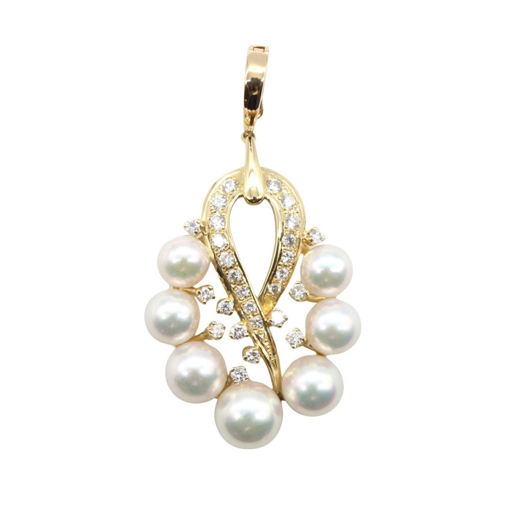 Mikimoto Akoya Pearl · Diamond · 18K Yellow Gold