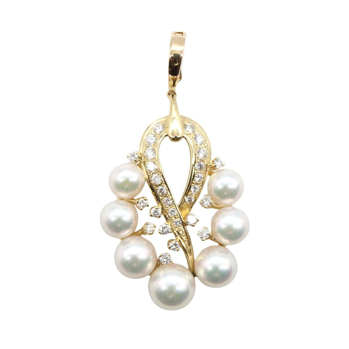 Mikimoto Akoya Pearl · Diamond · 18K Yellow Gold