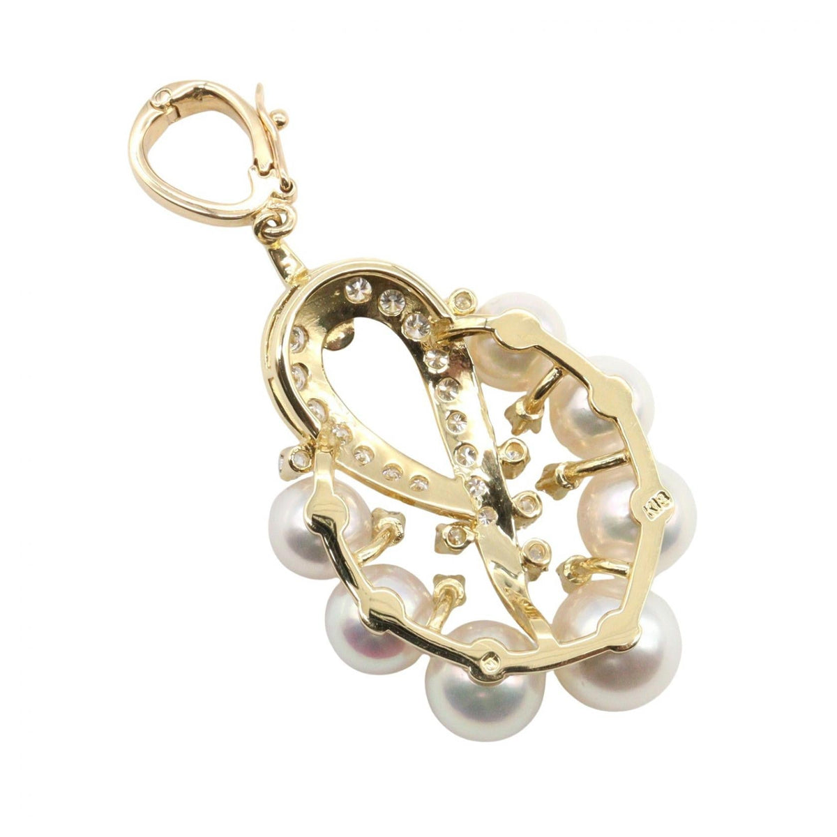 Mikimoto Akoya Pearl · Diamond · 18K Yellow Gold