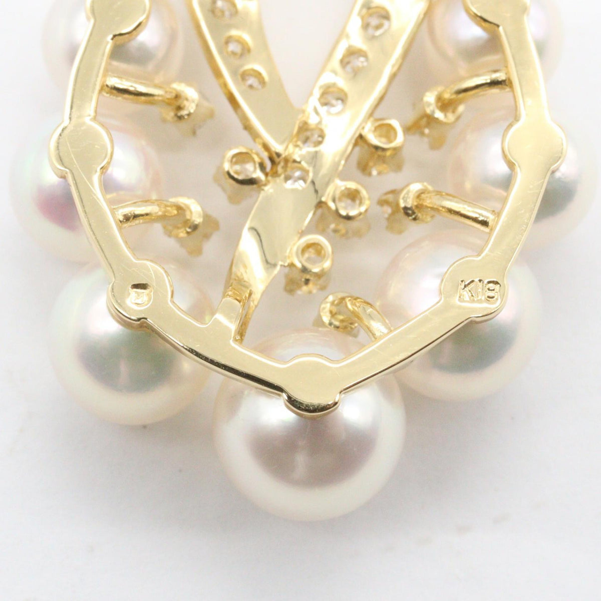 Mikimoto Akoya Pearl · Diamond · 18K Yellow Gold