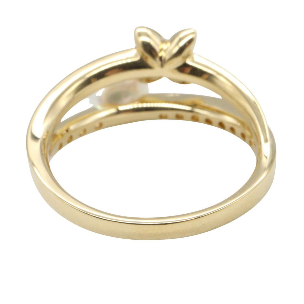 Mikimoto Pearl Diamond Ring · 18K Yellow Gold