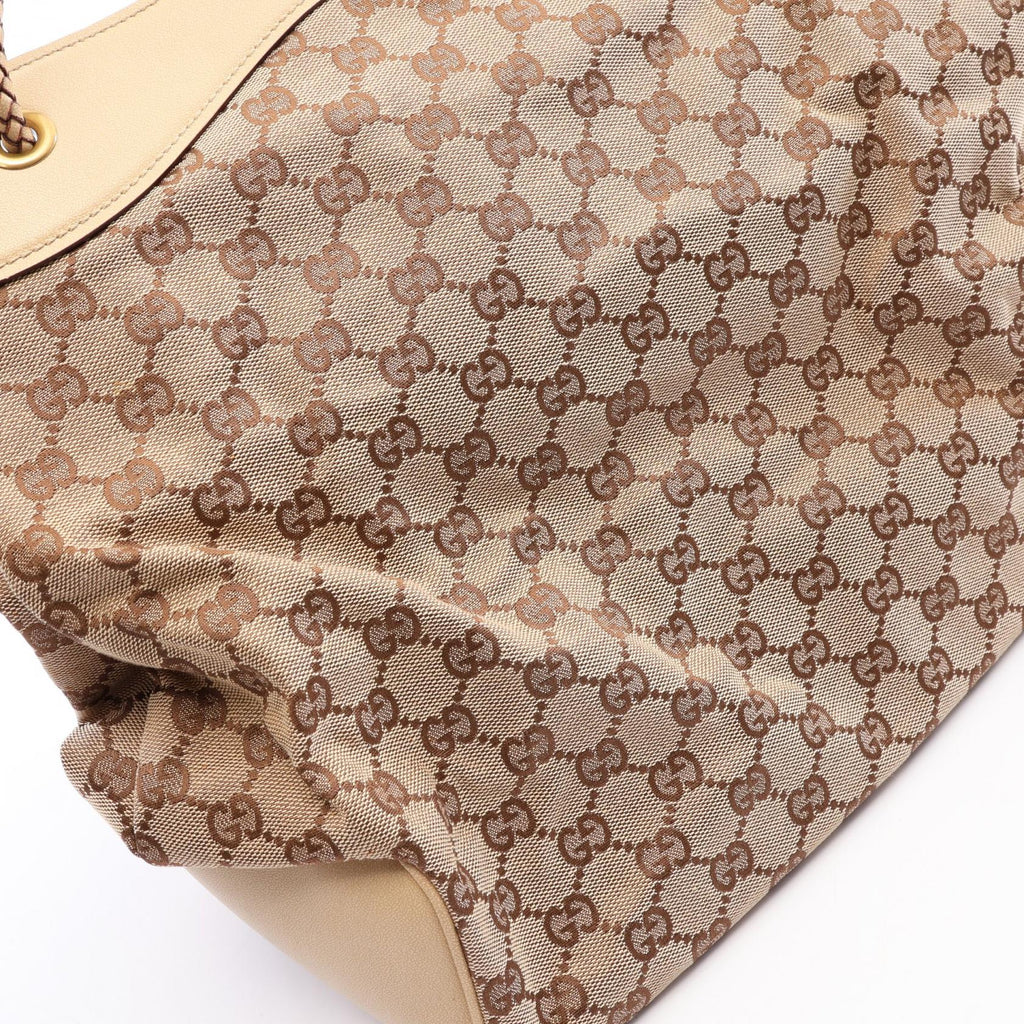 Gucci GG Canvas Tote · Leather Trim