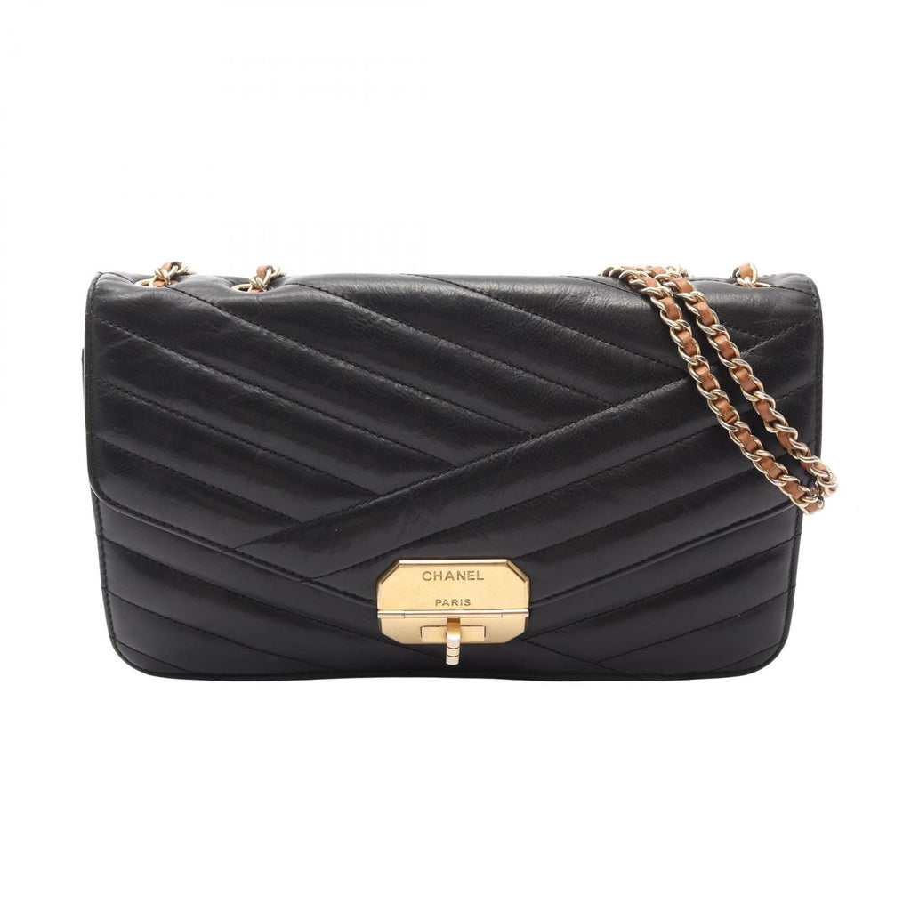 Chanel Bias Stitch · Leather · Gold Hardware