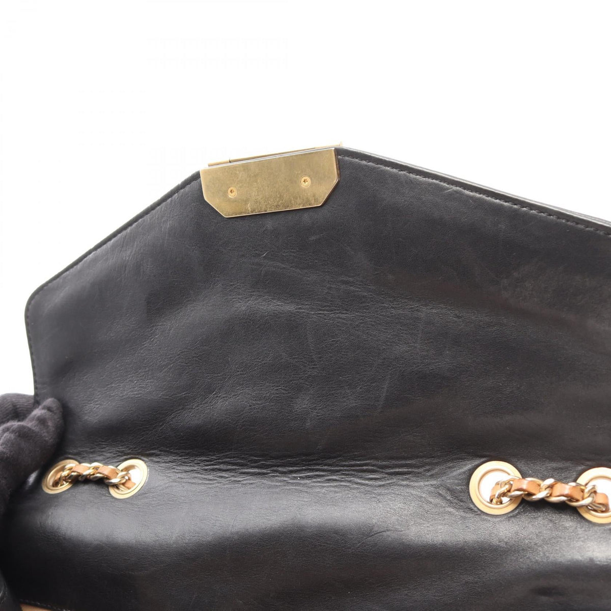 Chanel Bias Stitch · Leather · Gold Hardware