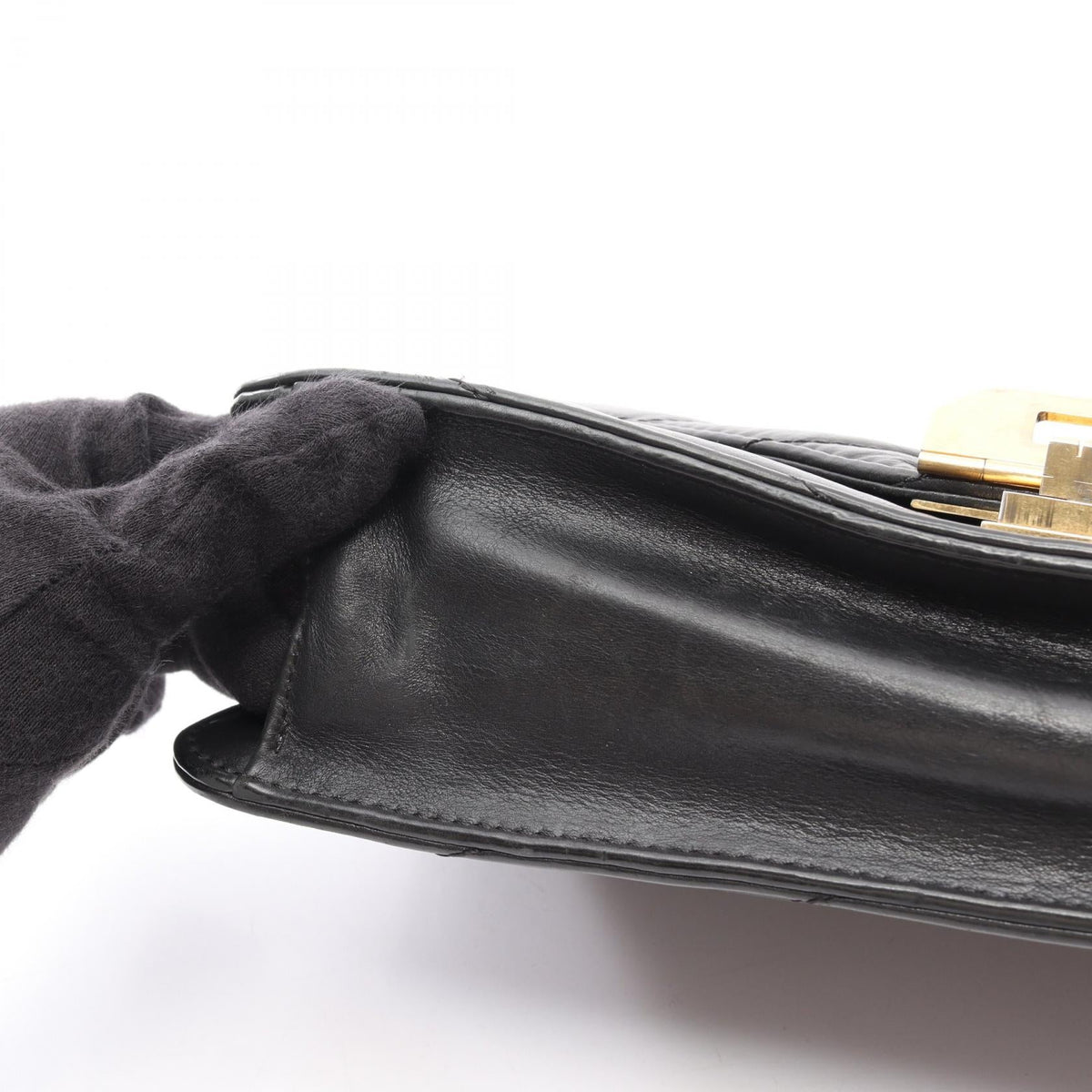 Chanel Bias Stitch · Leather · Gold Hardware