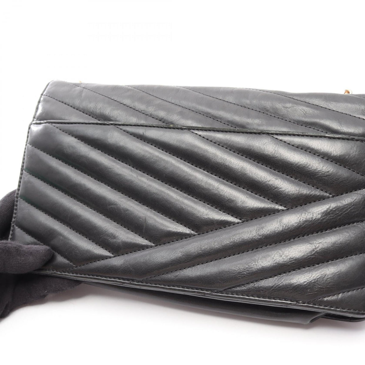 Chanel Bias Stitch · Leather · Gold Hardware