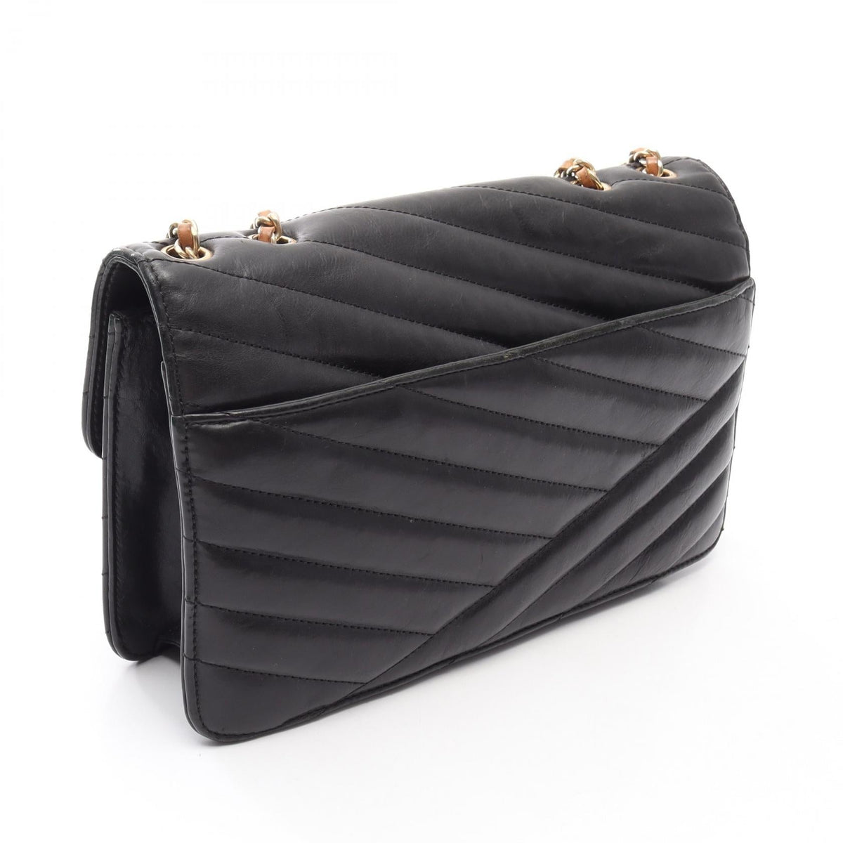 Chanel Bias Stitch · Leather · Gold Hardware