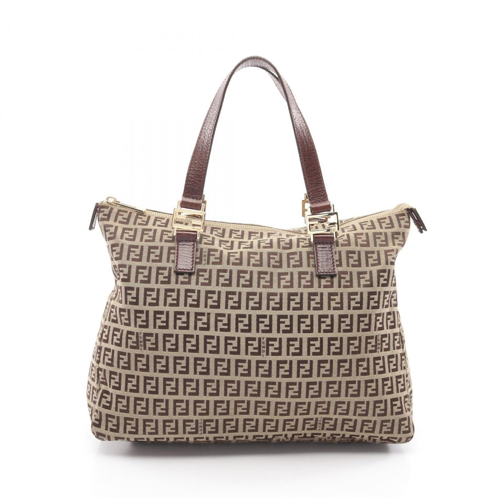FENDI Zucchino · Canvas & Leather Tote