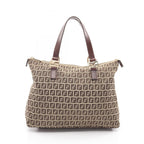 FENDI Zucchino · Canvas & Leather Tote