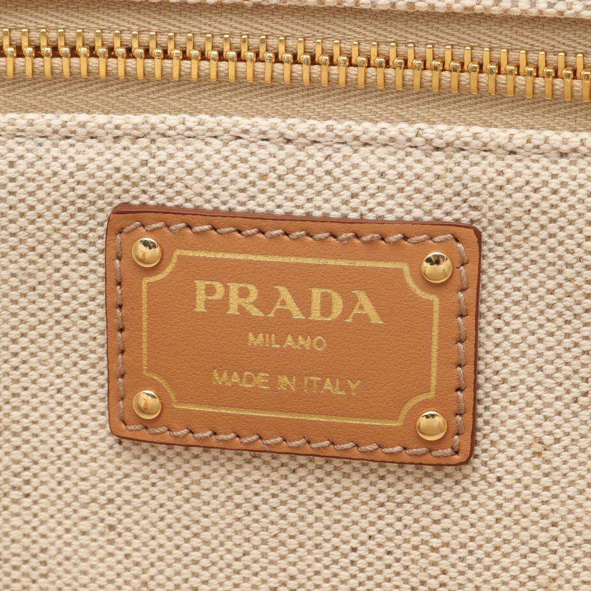 PRADA Jardinière · Linen Blend Canvas Tote