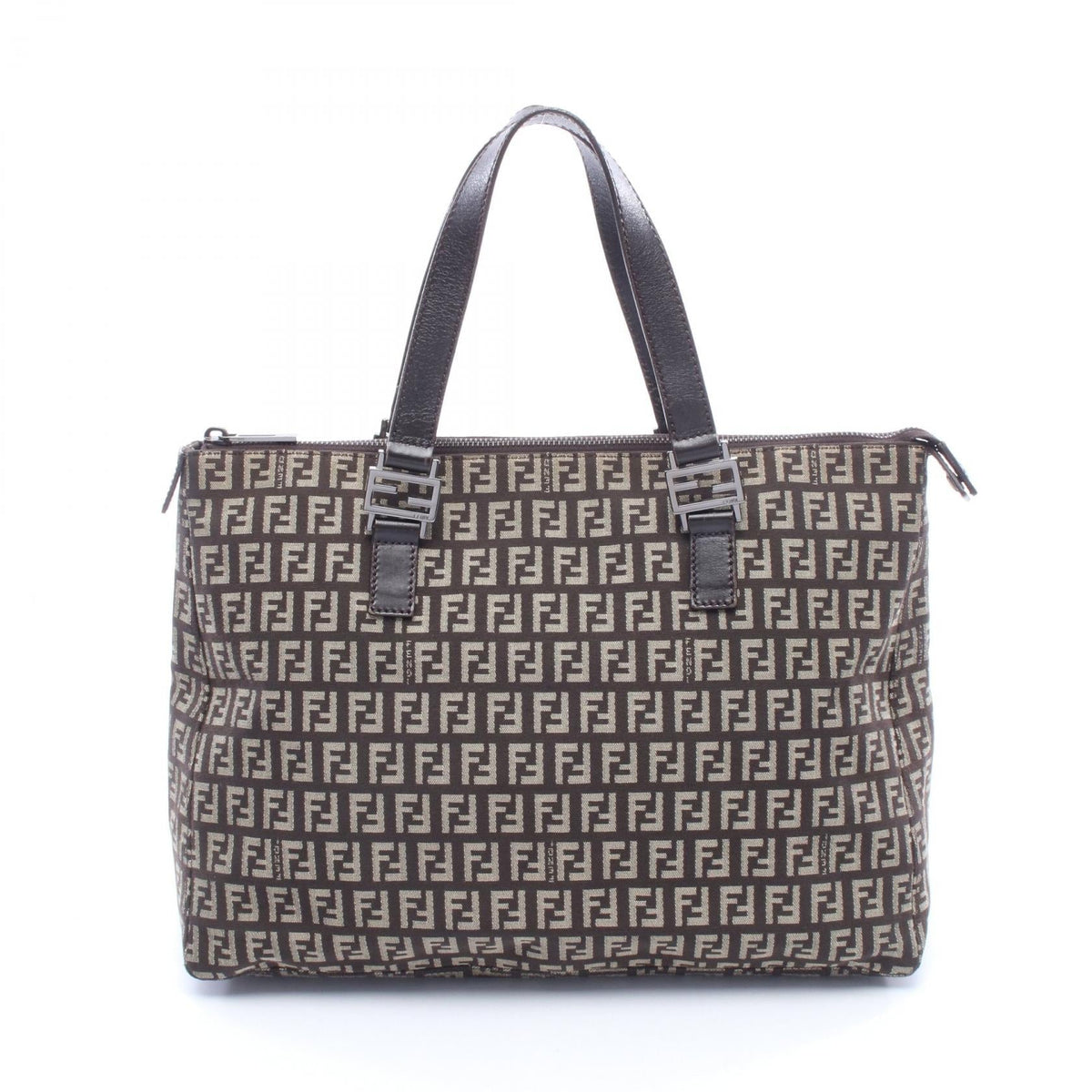 FENDI Zucchino · Canvas Leather Tote
