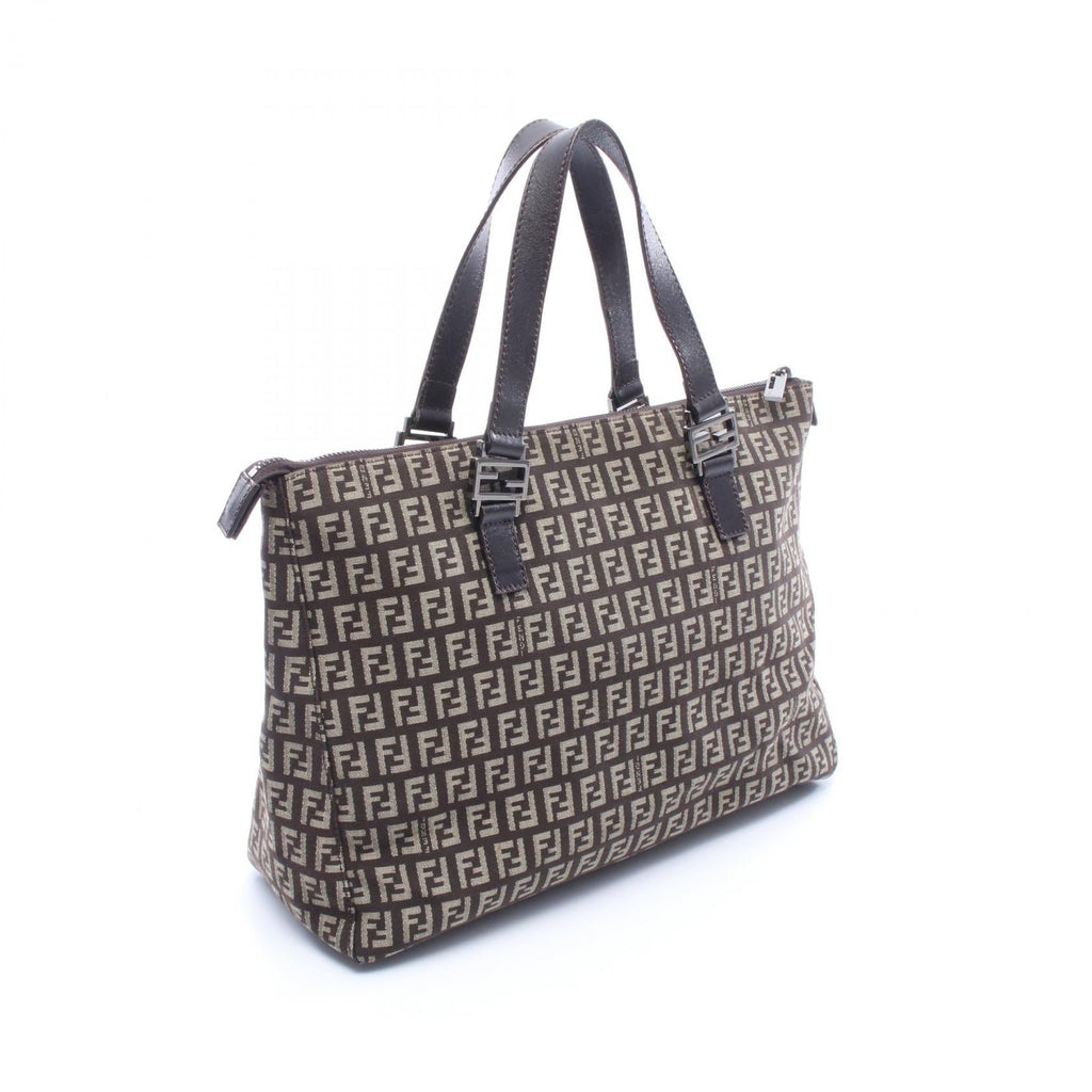 FENDI Zucchino · Canvas Leather Tote