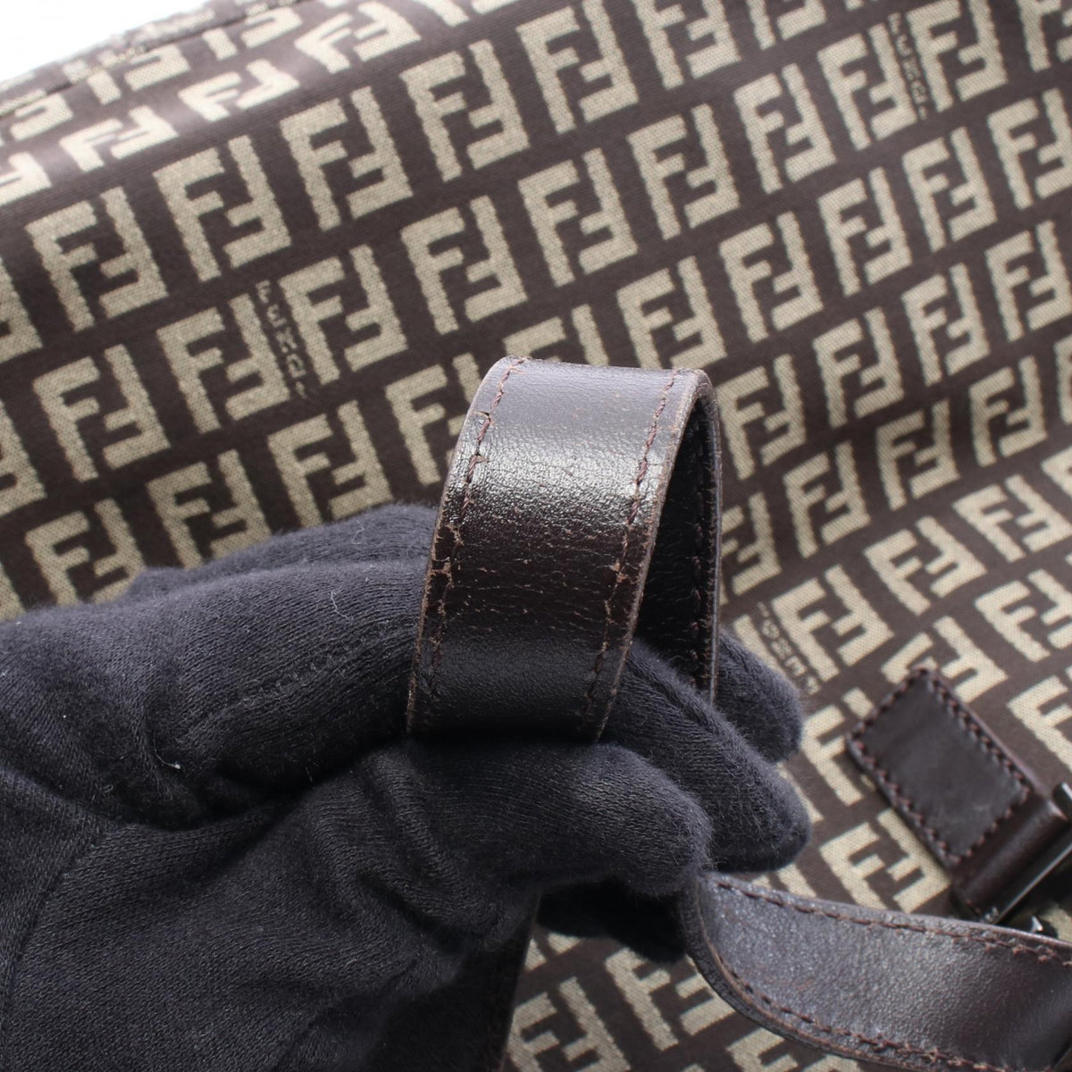FENDI Zucchino · Canvas Leather Tote