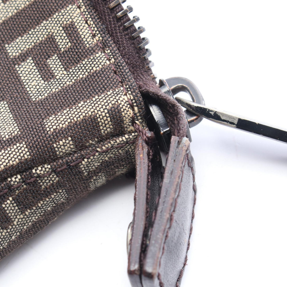 FENDI Zucchino · Canvas Leather Tote