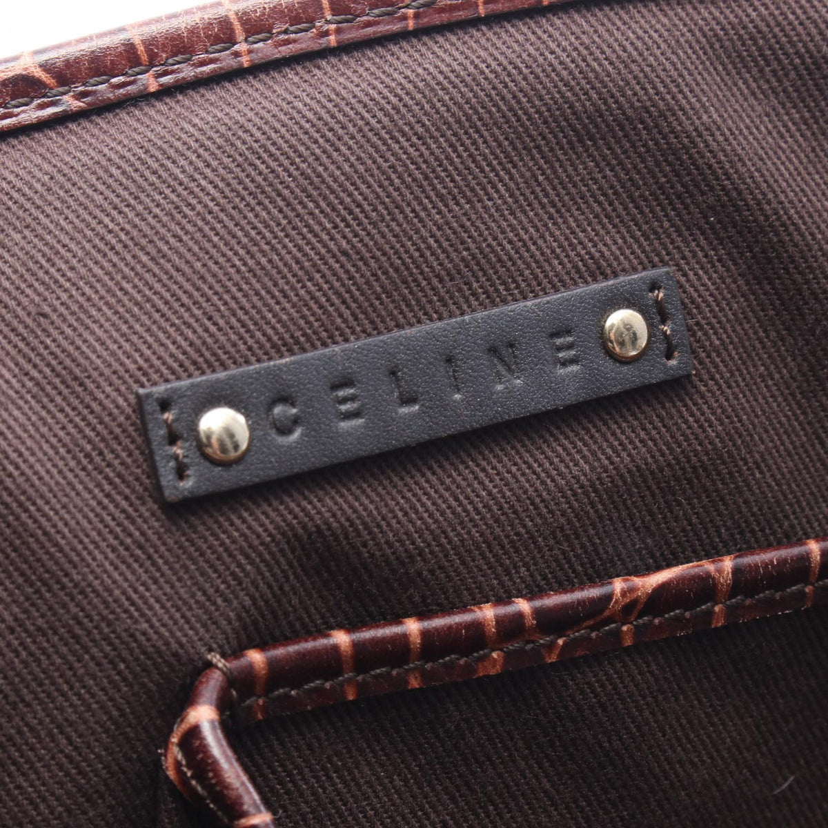 CELINE Macadam · Croco Embossed Tote