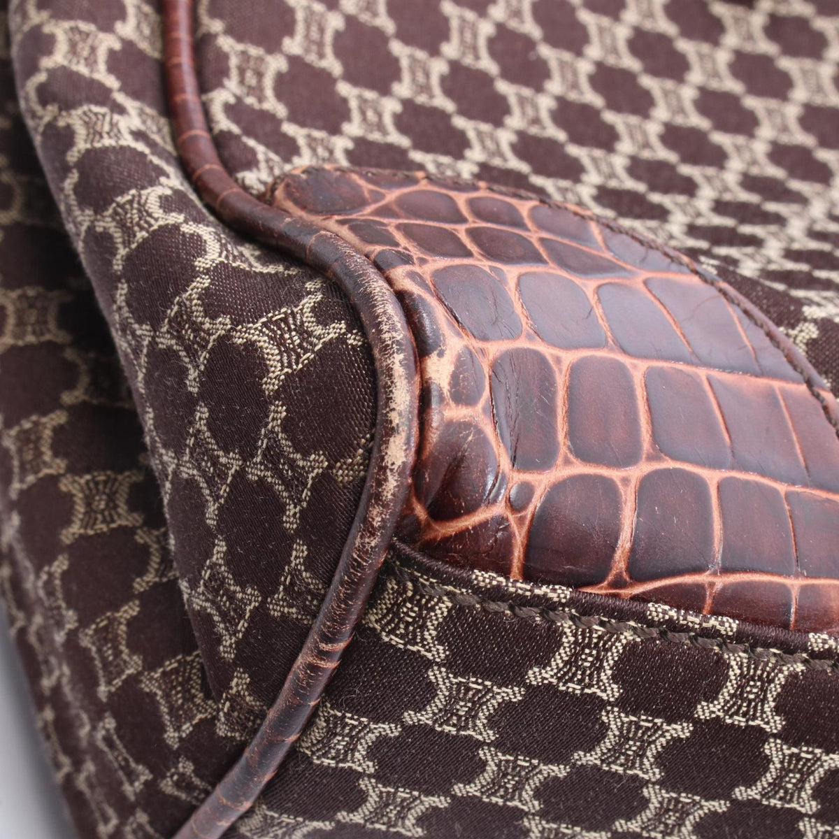 CELINE Macadam · Croco Embossed Tote