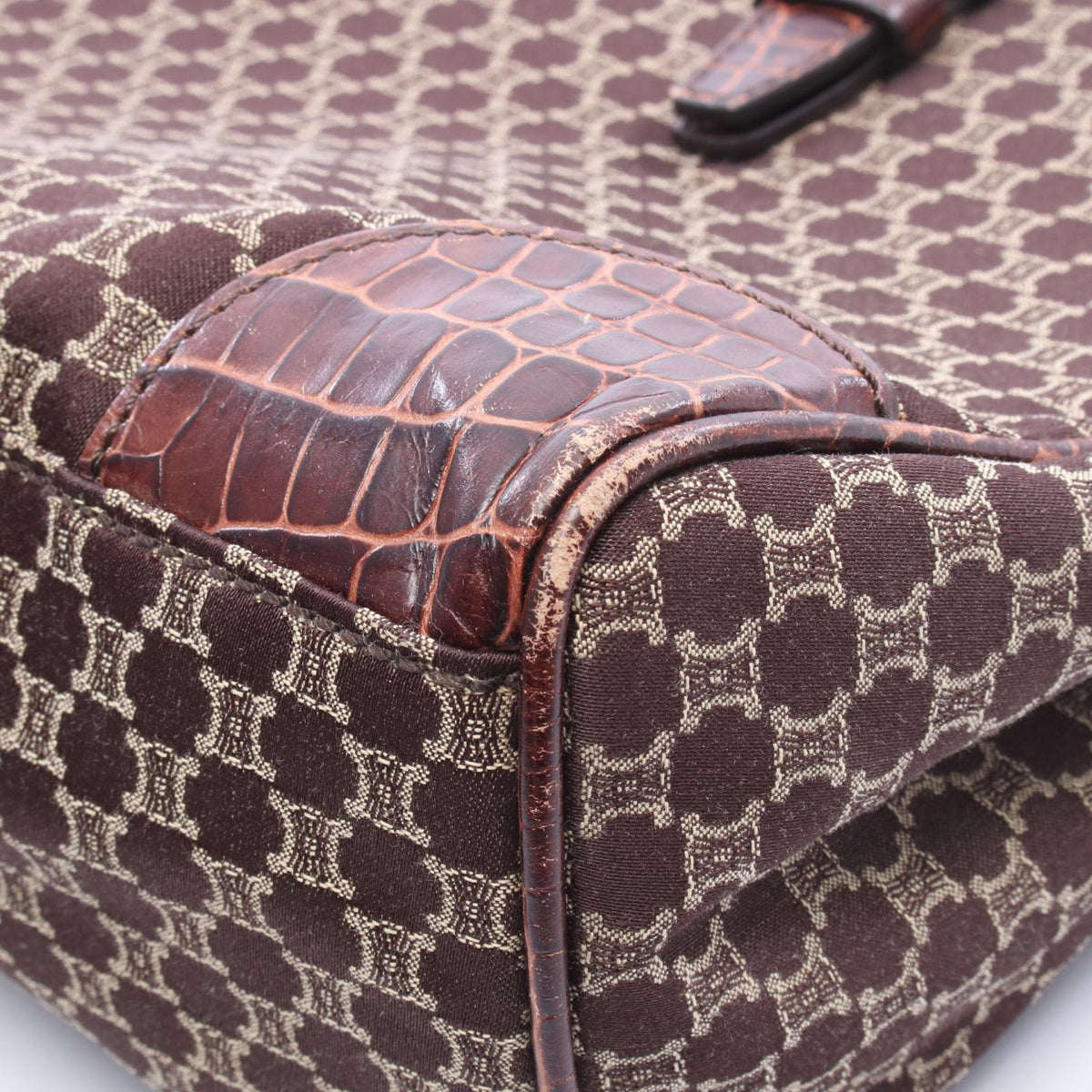 CELINE Macadam · Croco Embossed Tote