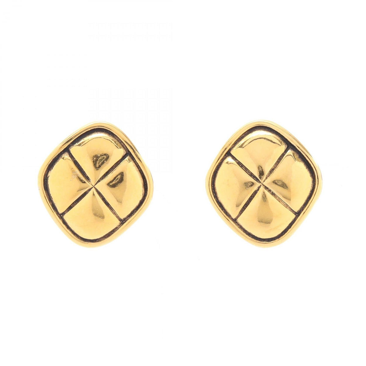 CHANEL Matelassé Earrings · Gold Plated