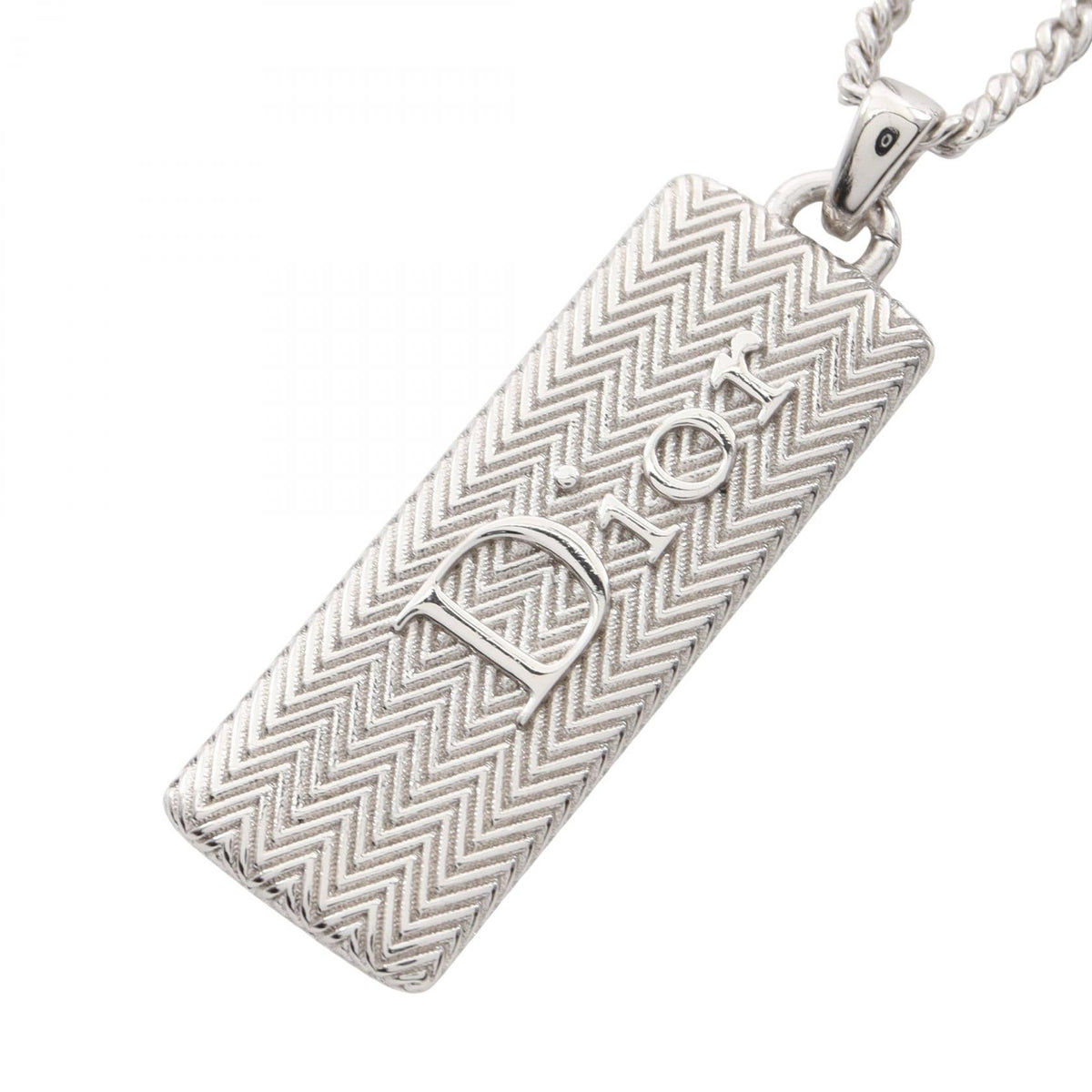 Dior Guilloche Pendant · Stainless Steel