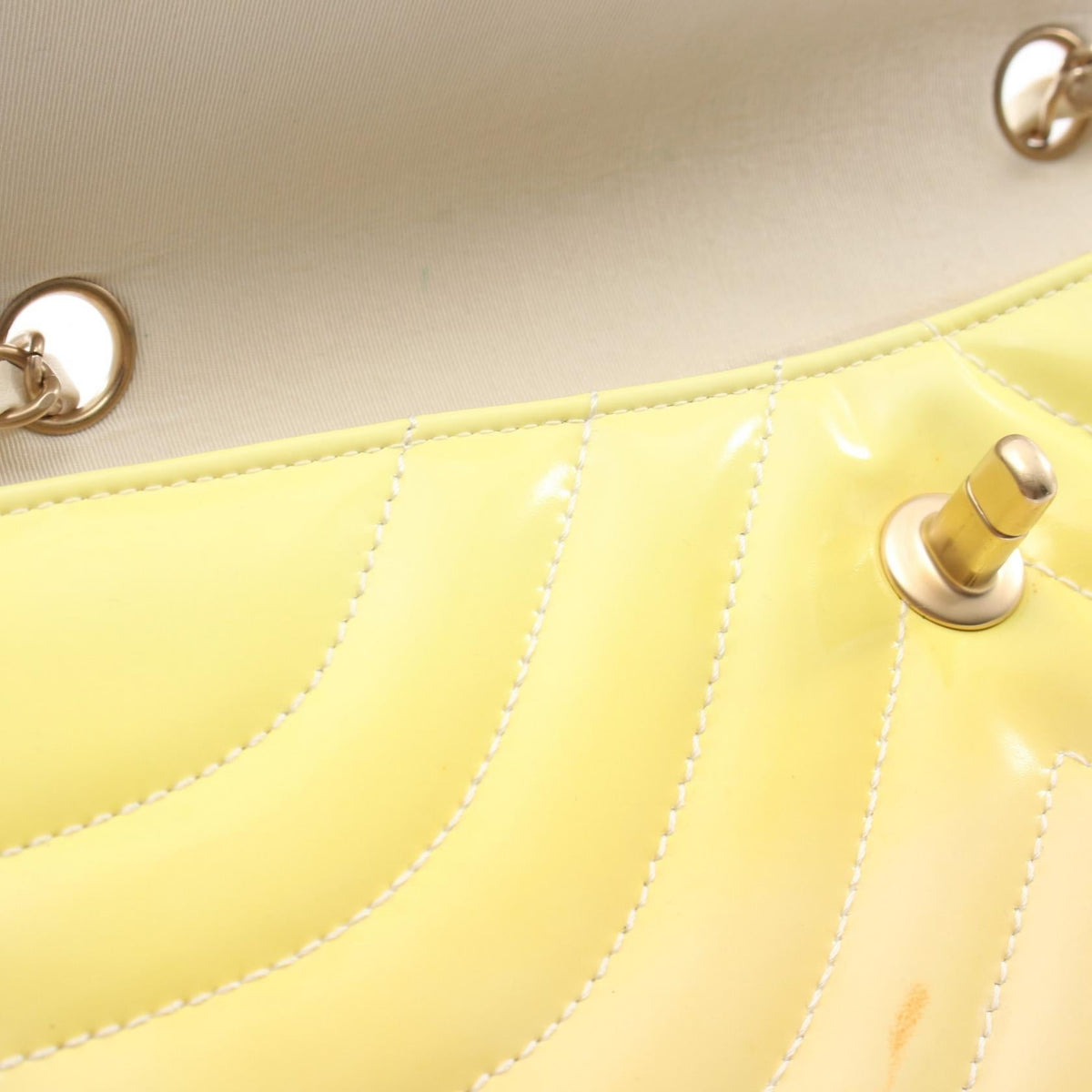 Chanel V Stitch · Patent Leather