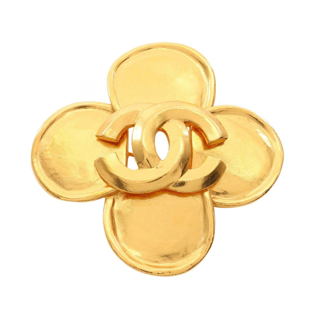 Chanel · Clover Brooch · Gold Plated