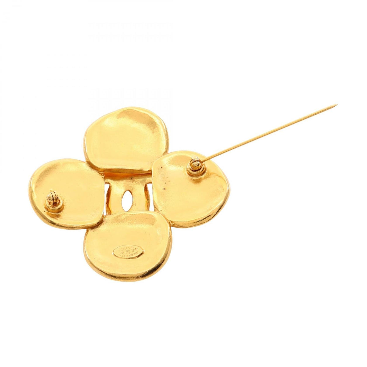 Chanel · Clover Brooch · Gold Plated