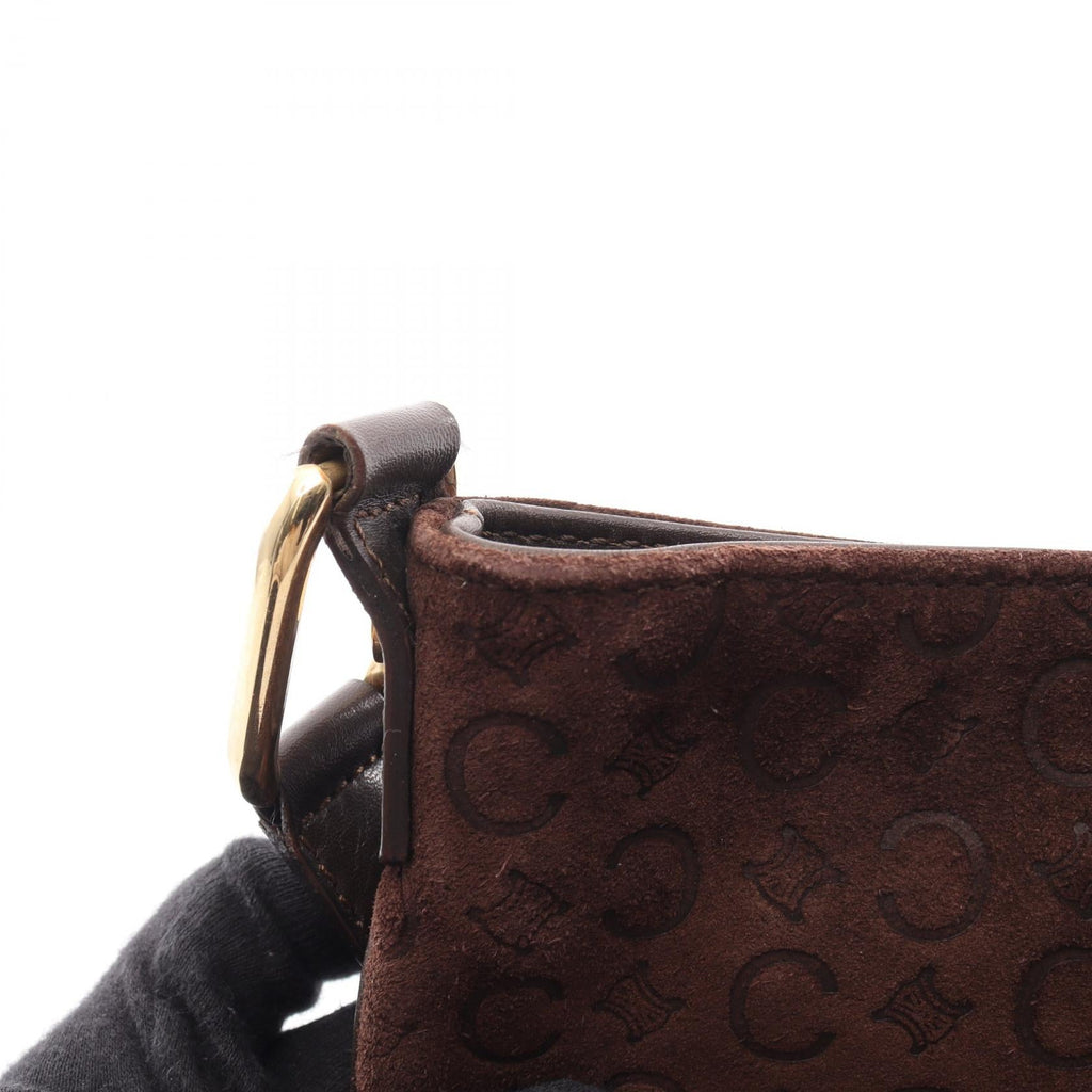 Celine C Blason · Suede Shoulder Bag