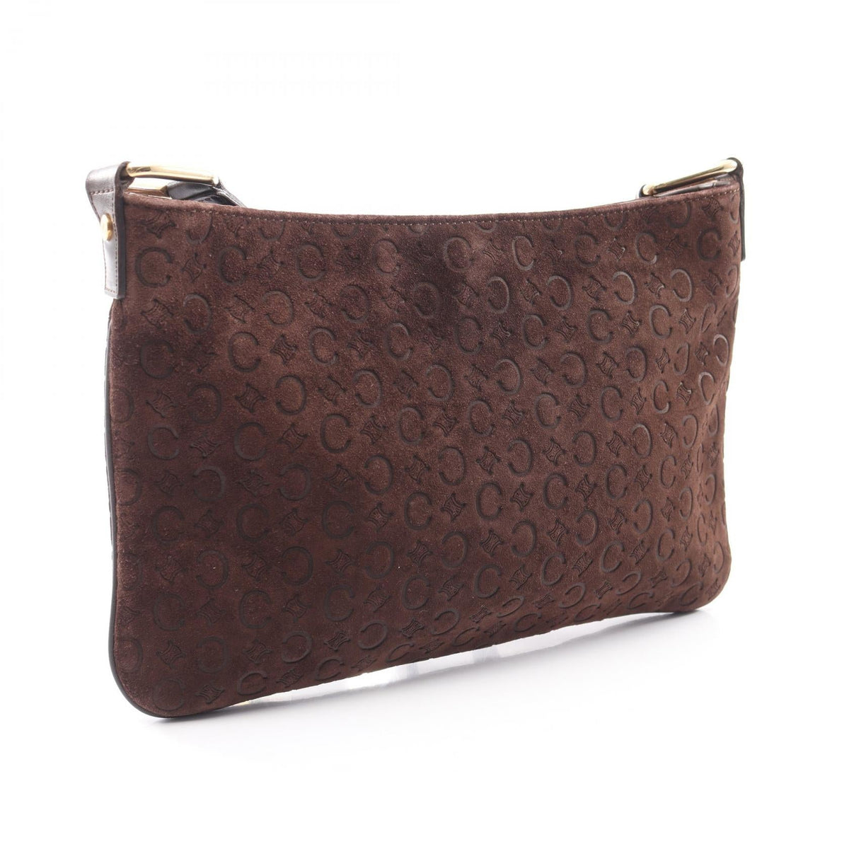 Celine C Blason · Suede Shoulder Bag