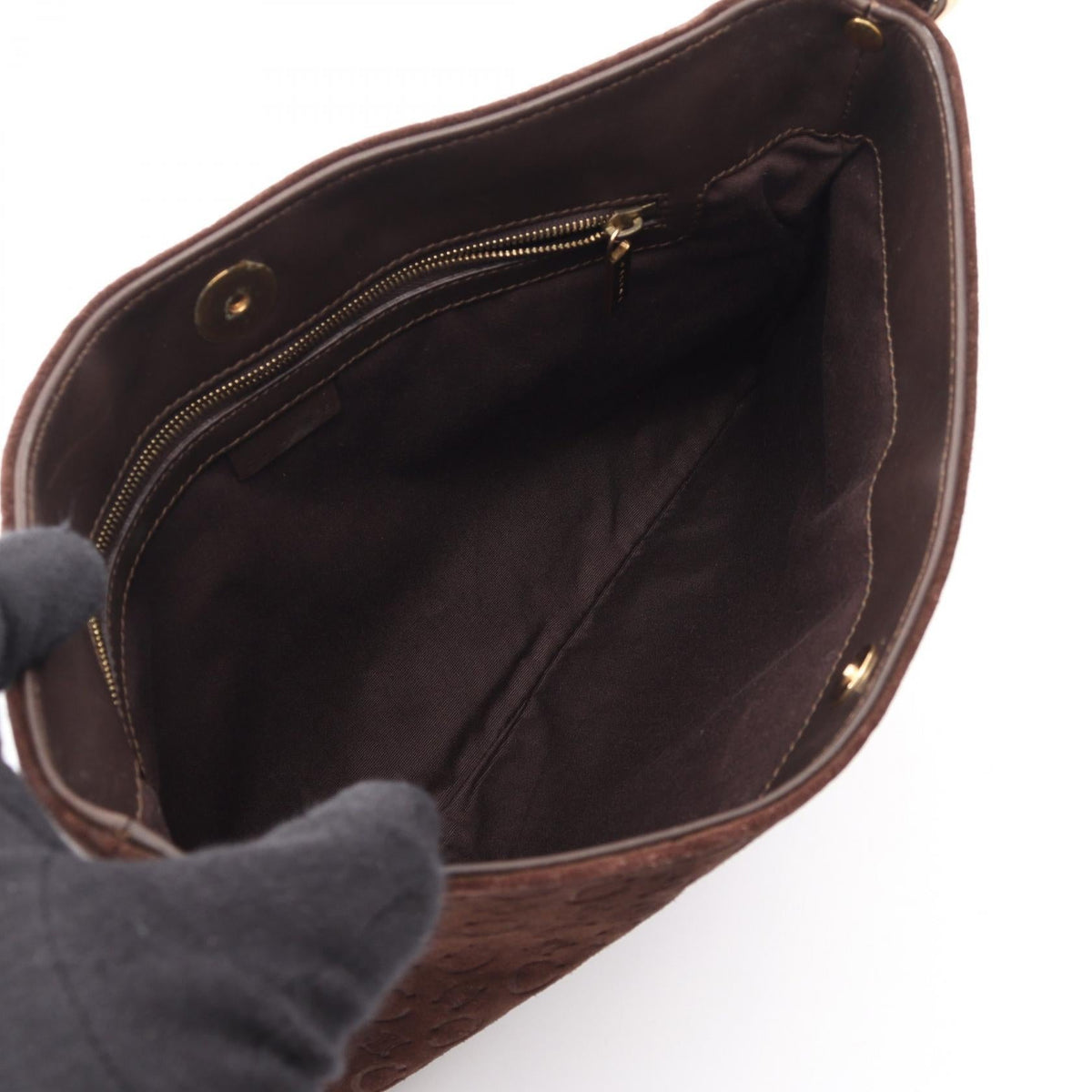 Celine C Blason · Suede Shoulder Bag