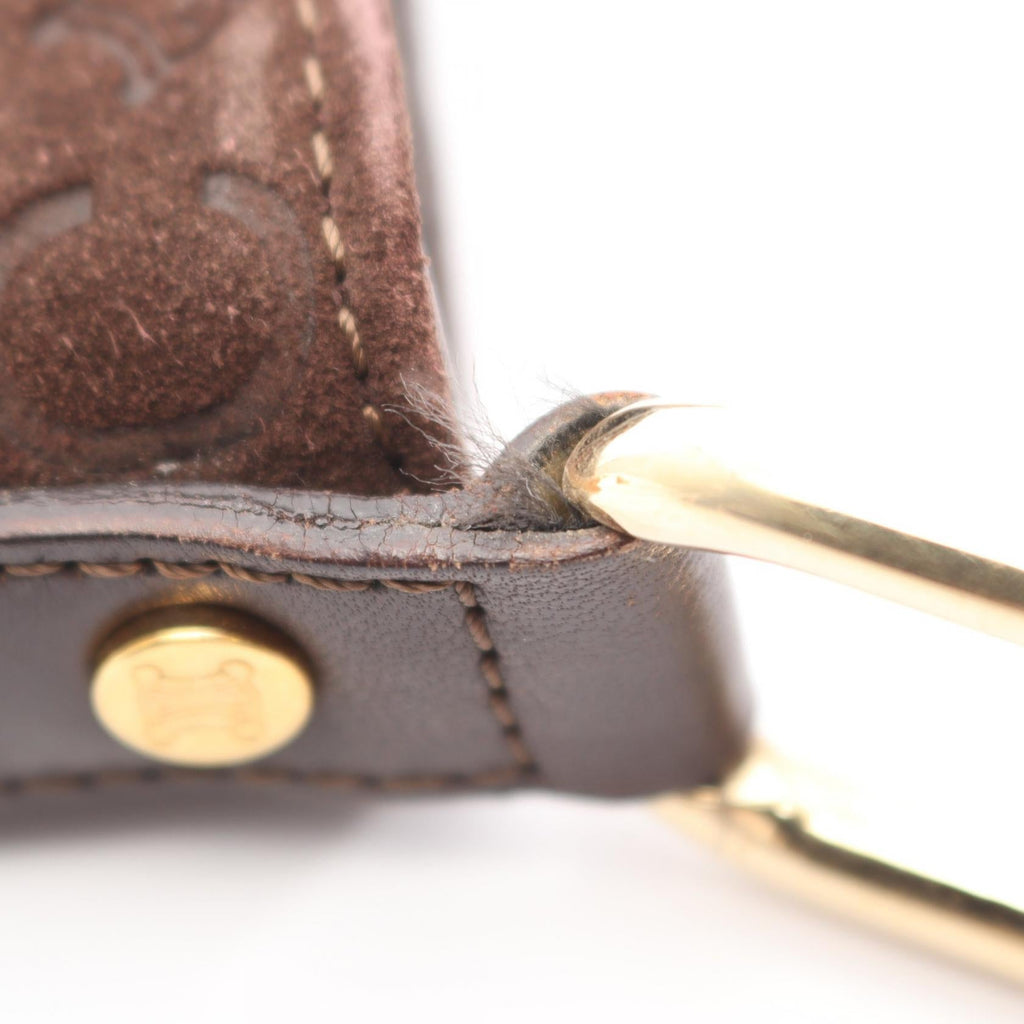 Celine C Blason · Suede Shoulder Bag